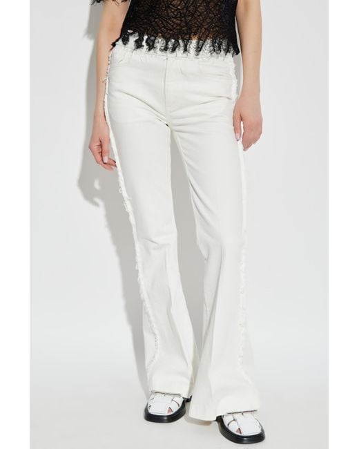 Alexander McQueen White Jeans With Raw Finish