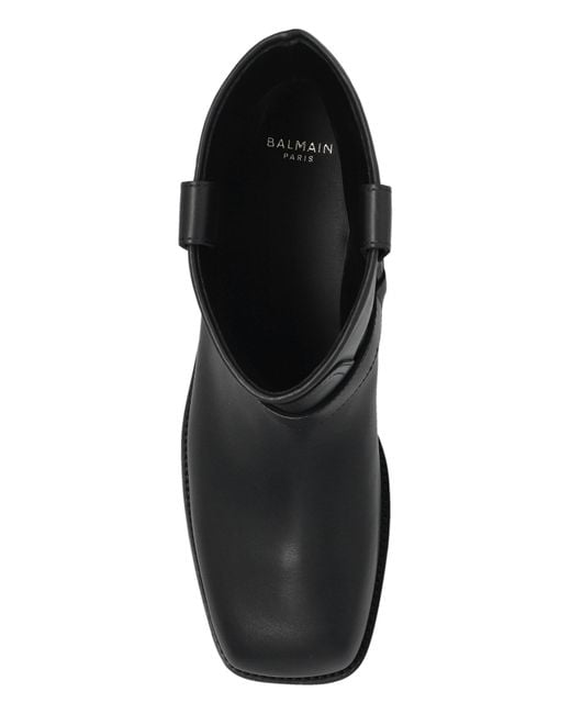 Balmain Black Leather Shoes for men