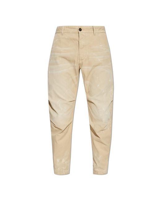DSquared² Natural Trousers With A Stains Effect for men
