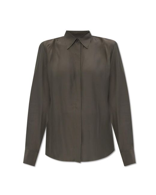 Dries Van Noten Gray Shirt With Silk Finish