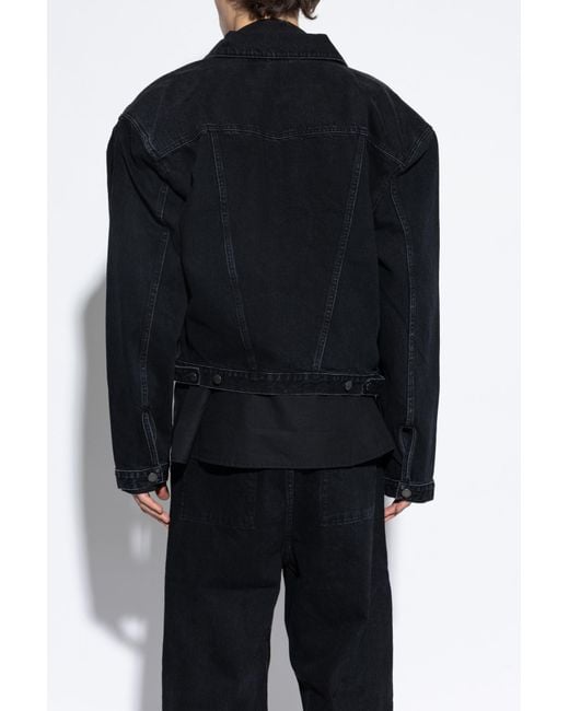 Entire studios Black Denim Jacket for men