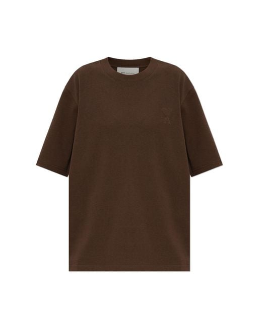 AMI Brown T-Shirt With Logo