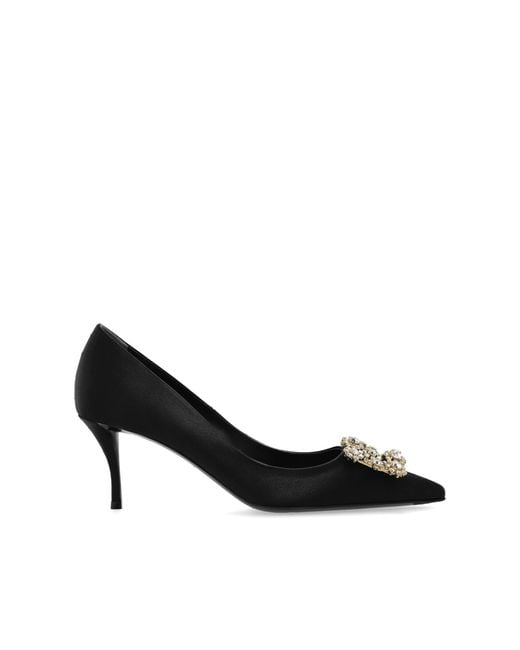 Roger Vivier Black Satin High Heels 'Efflorescence'
