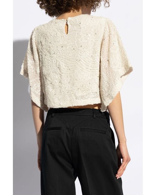 AllSaints Natural Top 'Ivy Emb'