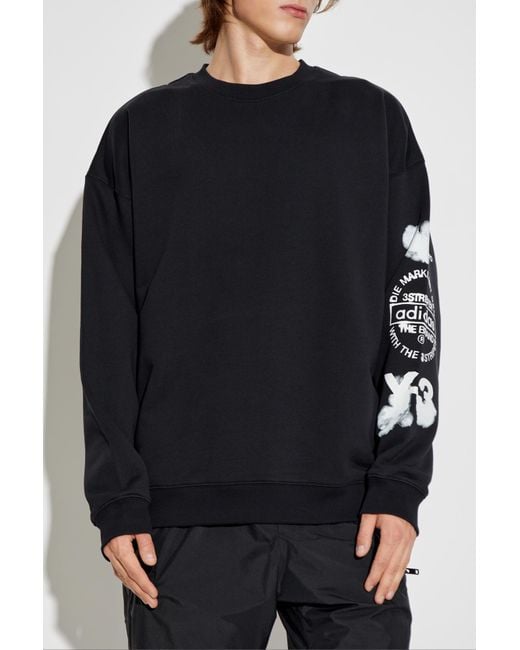 Y-3 Black Sweatshirt With Print, for men