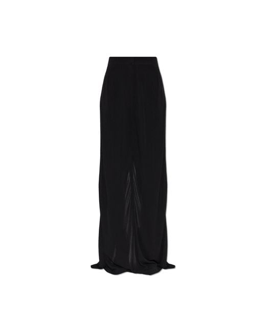 Maison Margiela Black Long Skirt With A Slit