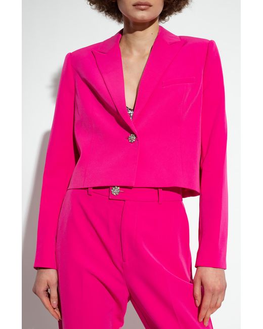 Custommade• Pink 'fleur' Cropped Blazer,