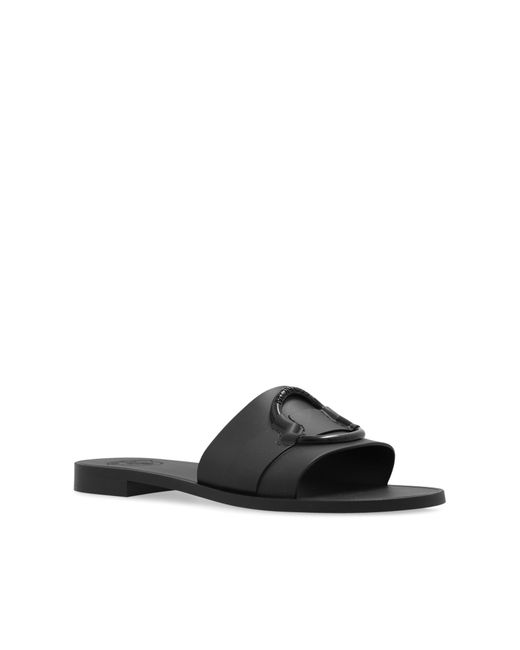 Moncler Black Rubber Flip-Flops