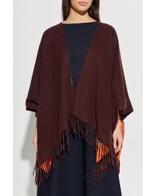 Ferragamo Red Reversible Poncho