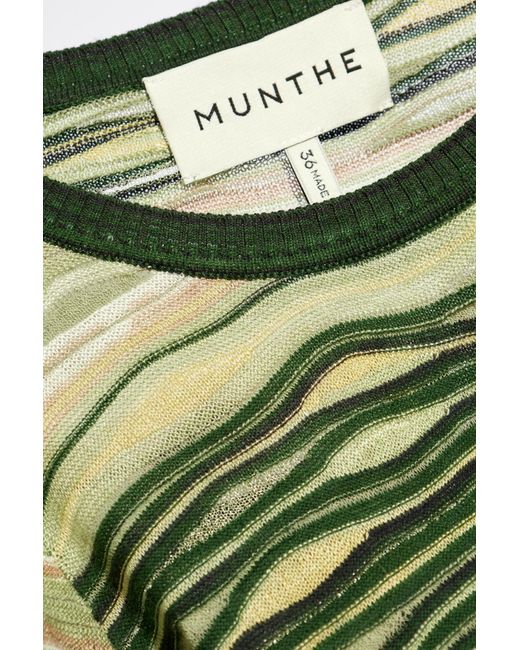 Munthe Green Striped Pattern Dress,