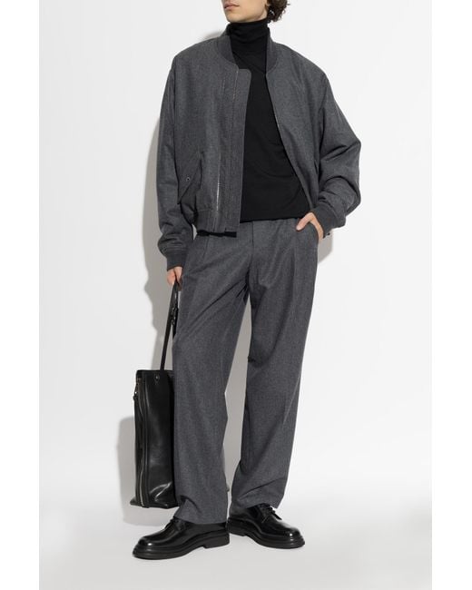 Dolce & Gabbana Gray Wool Bomber Jacket for men