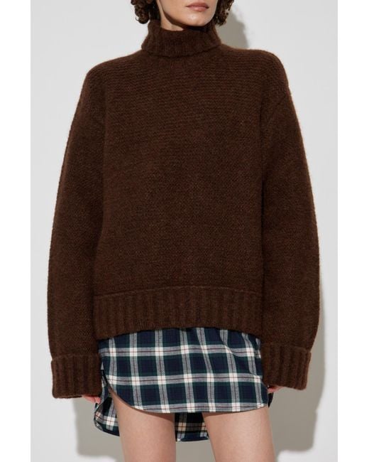 DSquared² Brown Wool Turtleneck Sweater