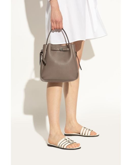 Tory Burch Brown "Romy" Hand-Held Bucket Bag