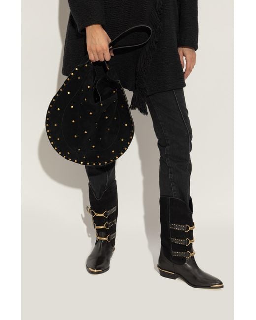 Isabel Marant Black "Oskan Hobo Soft" Shoulder Bag