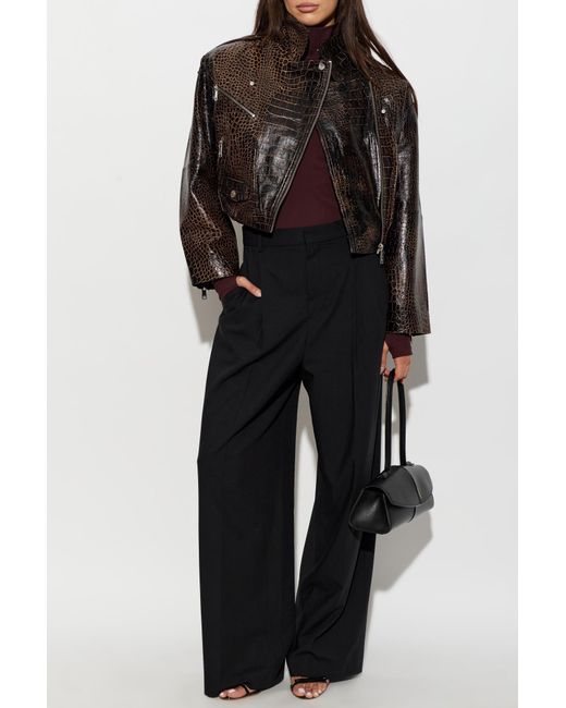 Gestuz Black Leather Jacket 'Gzcesi'