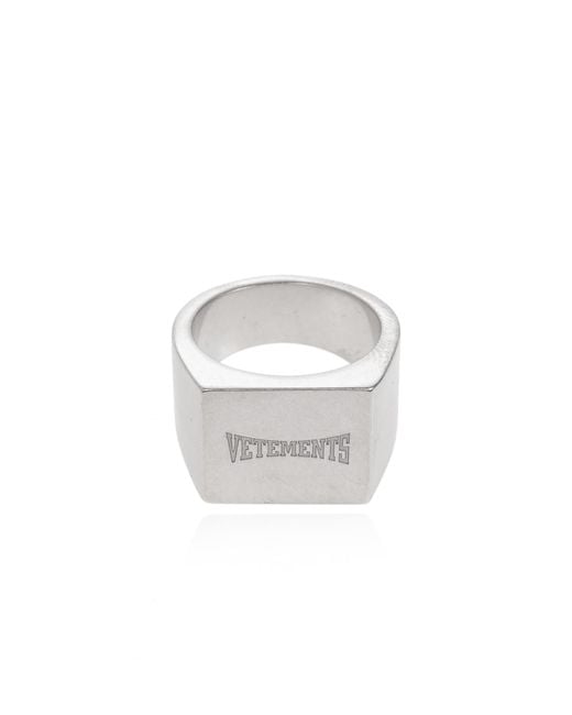 Vetements White Ring With Logo