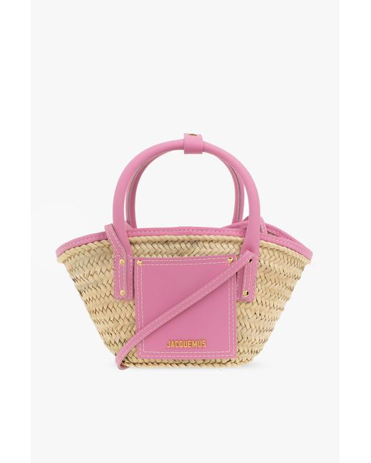 Jacquemus Leather 'le Petit Panier Soli' Shopper Bag in Pink | Lyst ...