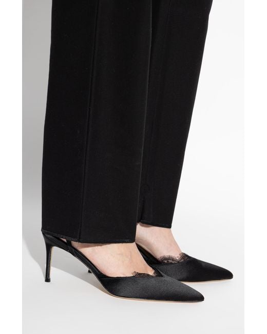 Black Suede Studio Black Heeled Shoes 'Lace80'