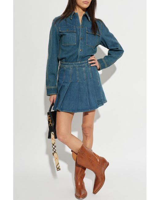 Burberry Blue Denim Skirt 'Dahlia'