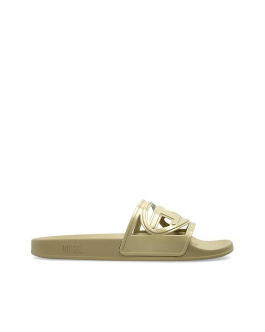 DIESEL Green Rubber Flip-Flops "Sa-Clyde" for men