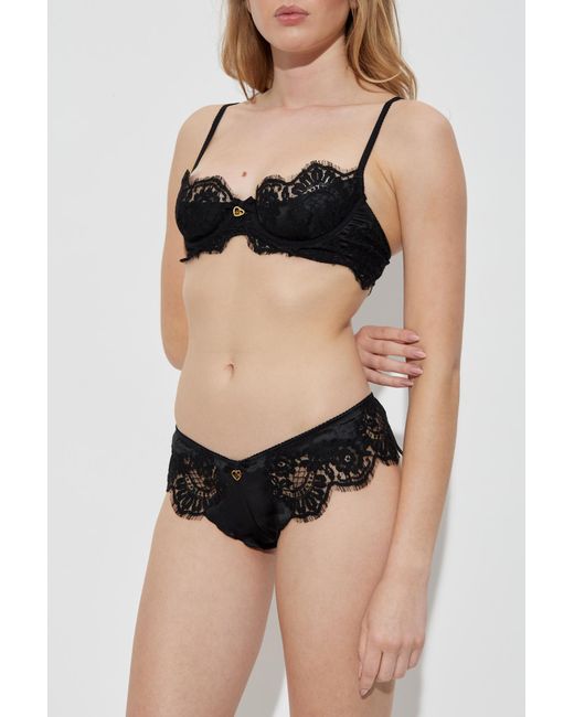DSquared² Black Panties With Lace Inserts