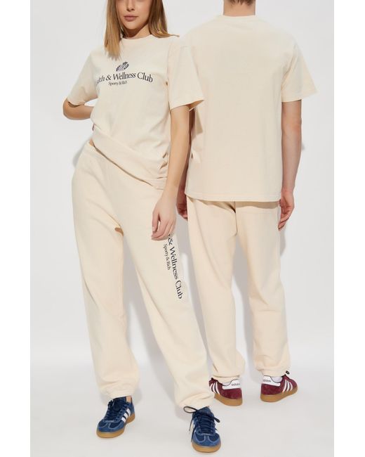 Sporty & Rich White Sweatpants From The Preppy Collection