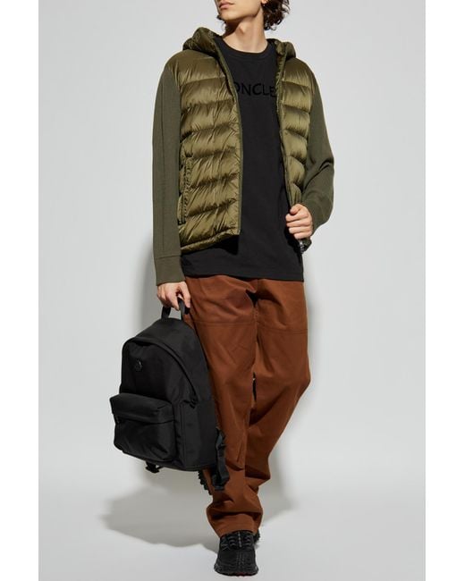 Moncler Green Wool Cardigan for men