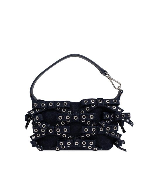 Ganni Blue Cotton Handbag