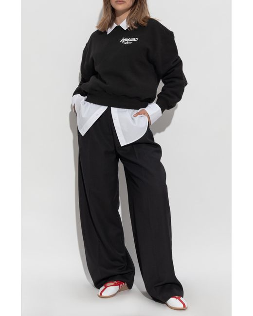 KENZO Black Sweatshirt With Printed Logo