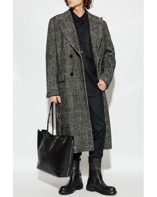 Dolce & Gabbana Black Wool Pleated Trousers for men