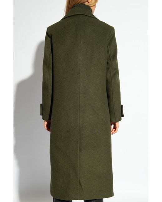 AllSaints Green ‘Mabel’ Double-Breasted Coat