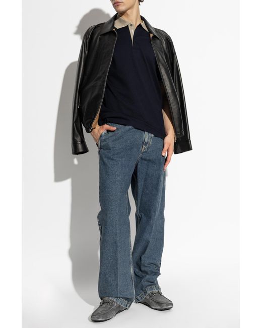 Ferragamo Black Cotton Polo for men