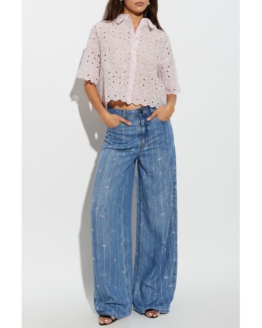 FRAME Pink Lace Shirt