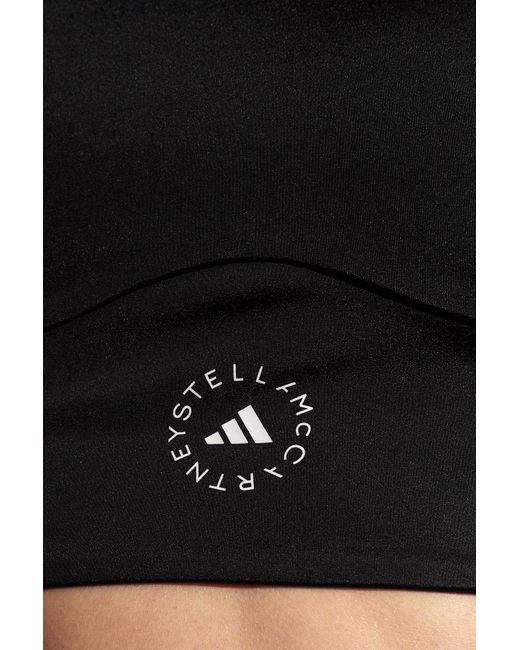 Adidas By Stella McCartney Black Sports Top With Logo,