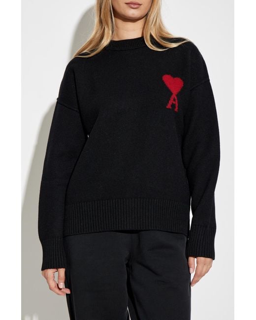 AMI Black Cotton Sweatpants