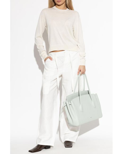 Jil Sander White 'Cargo' Trousers