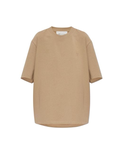 AMI Natural T-Shirt With Logo
