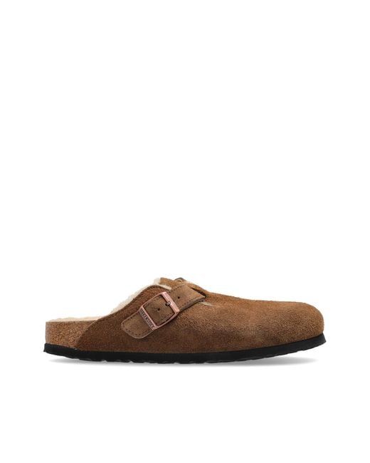 Birkenstock Brown Boston Vl/Shearling Mules