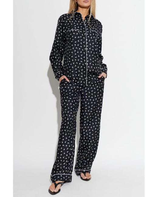 Moschino Black Silk Shirt With Print