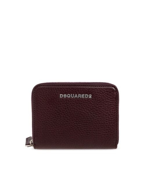 DSquared² Purple Leather Wallet With Logo