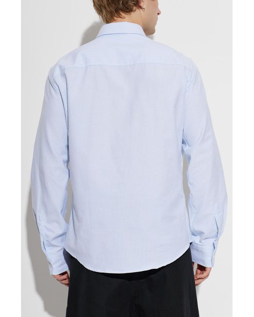 AMI Gray Striped Pattern Shirt for men