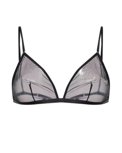 DSquared² Black Bra With Sequin Logo