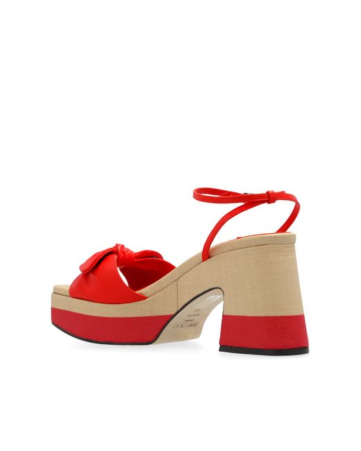 Jimmy Choo Red Platform Sandals 'Ricia'