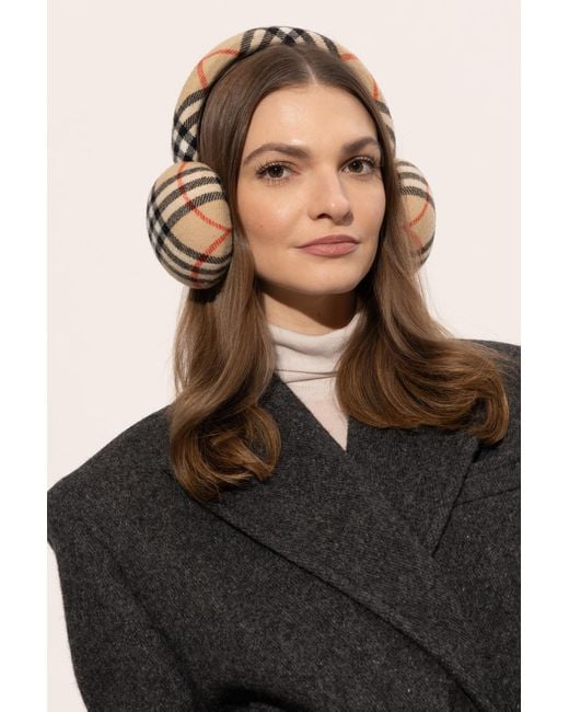 Burberry Natural Plaid Pattern Earmuffs