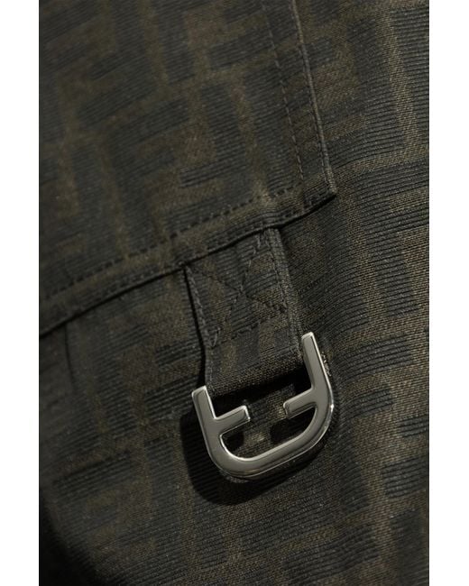Fendi Black Jacket With Leather Collar for men
