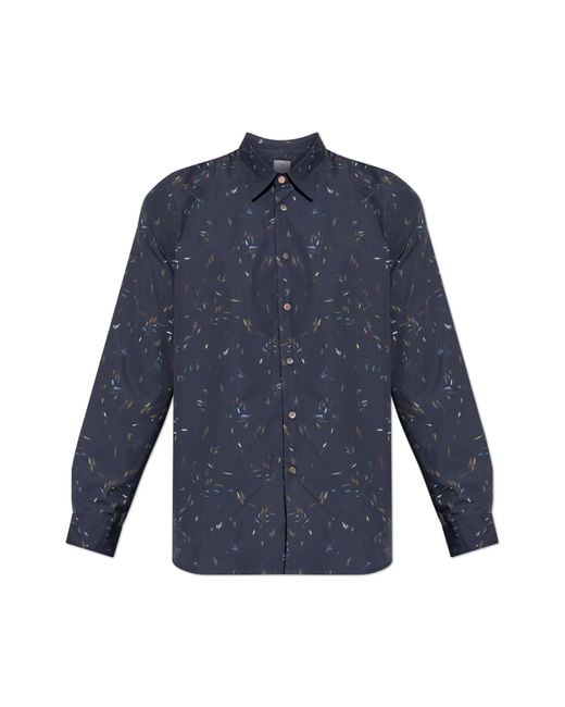Paul Smith Blue Shirt With Print for men