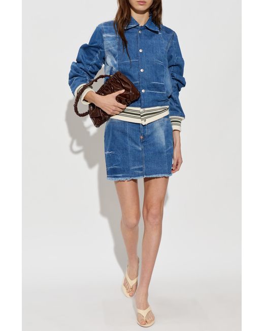 KENZO Blue Denim Skirt With Vintage Effect