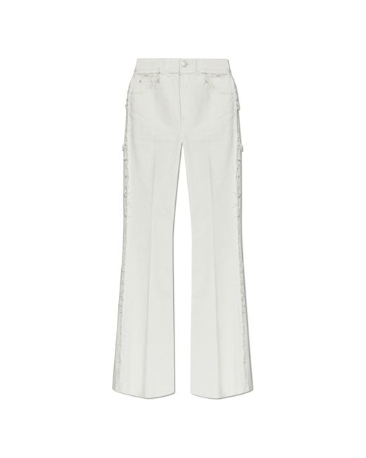 Alexander McQueen White Jeans With Raw Finish