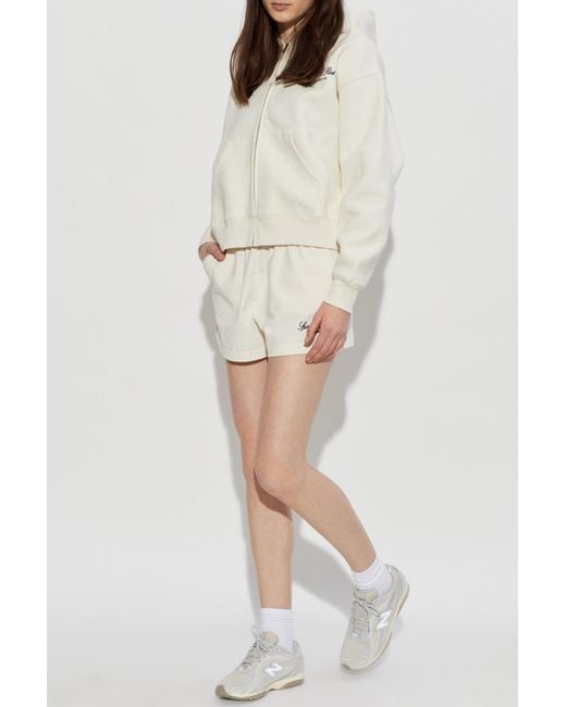 Sporty & Rich White Sweat Shorts With Embroidered Logo