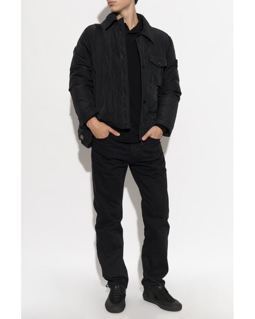 Stone Island Black Long-Sleeve Polo for men